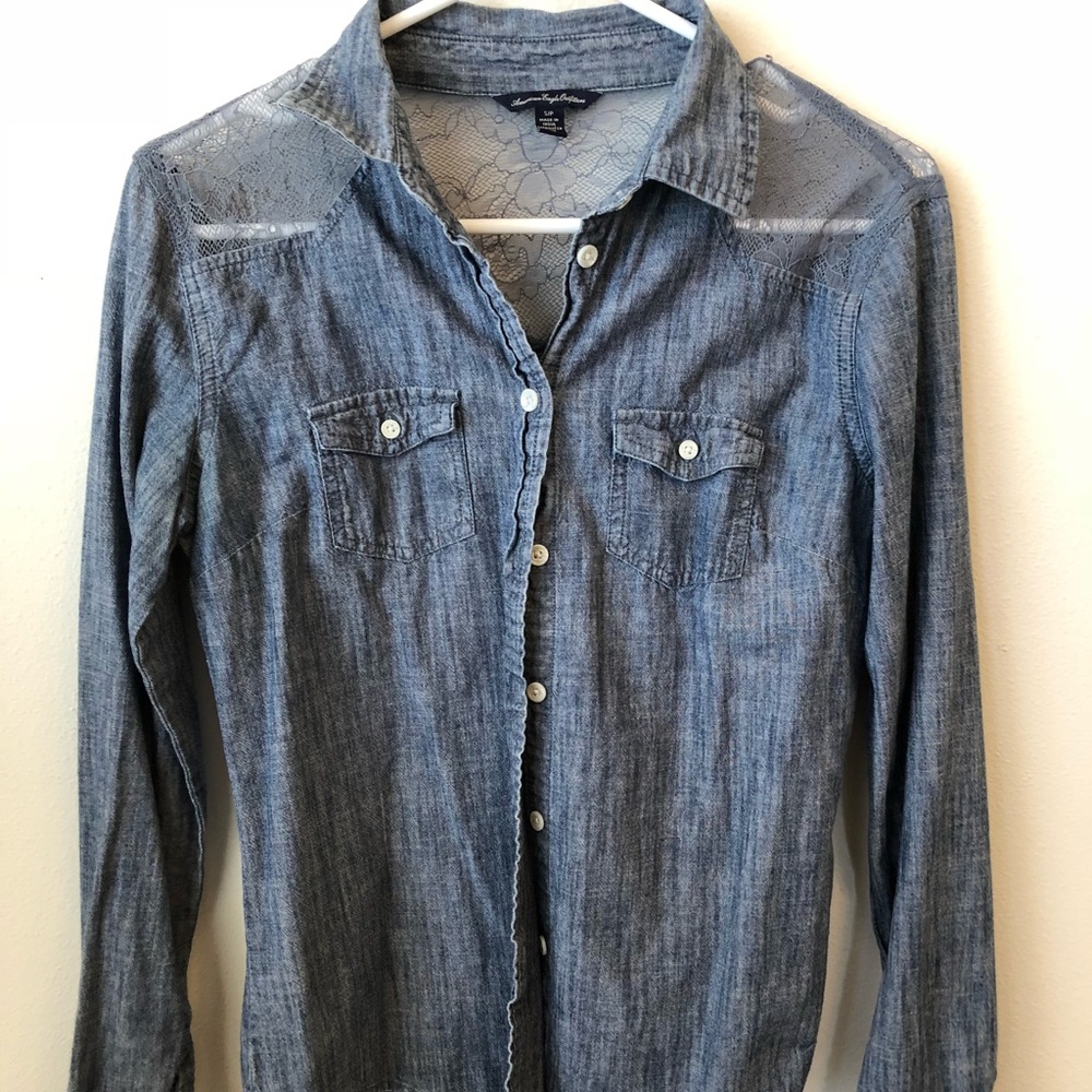 AE Denim Button Down Shirt